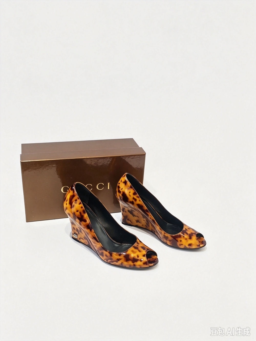 Gucci Tortoise Shell Patent Leather Pee